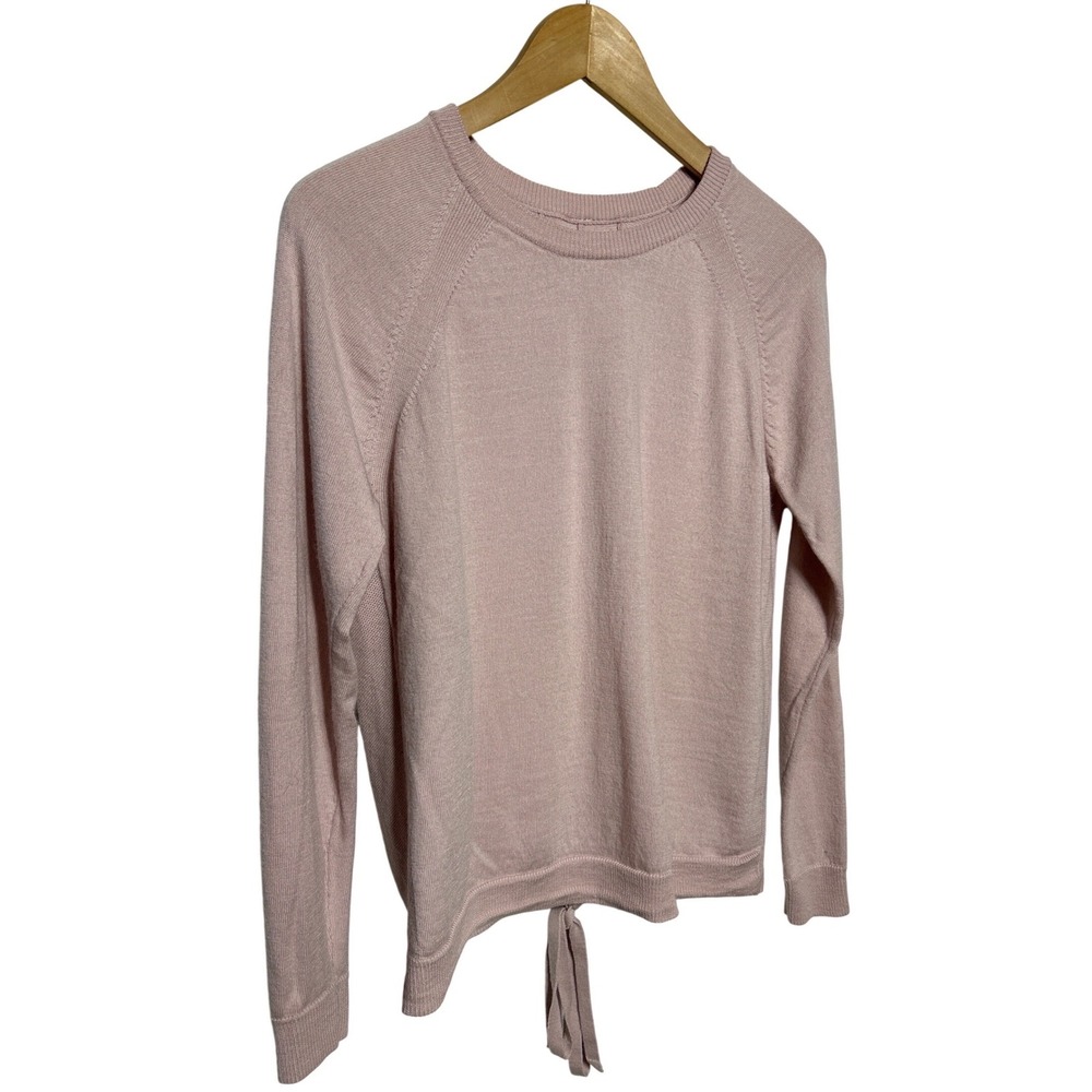 Lululemon Lace Up Back Long Sleeve Sweater Pink 19" Wide 24" Long